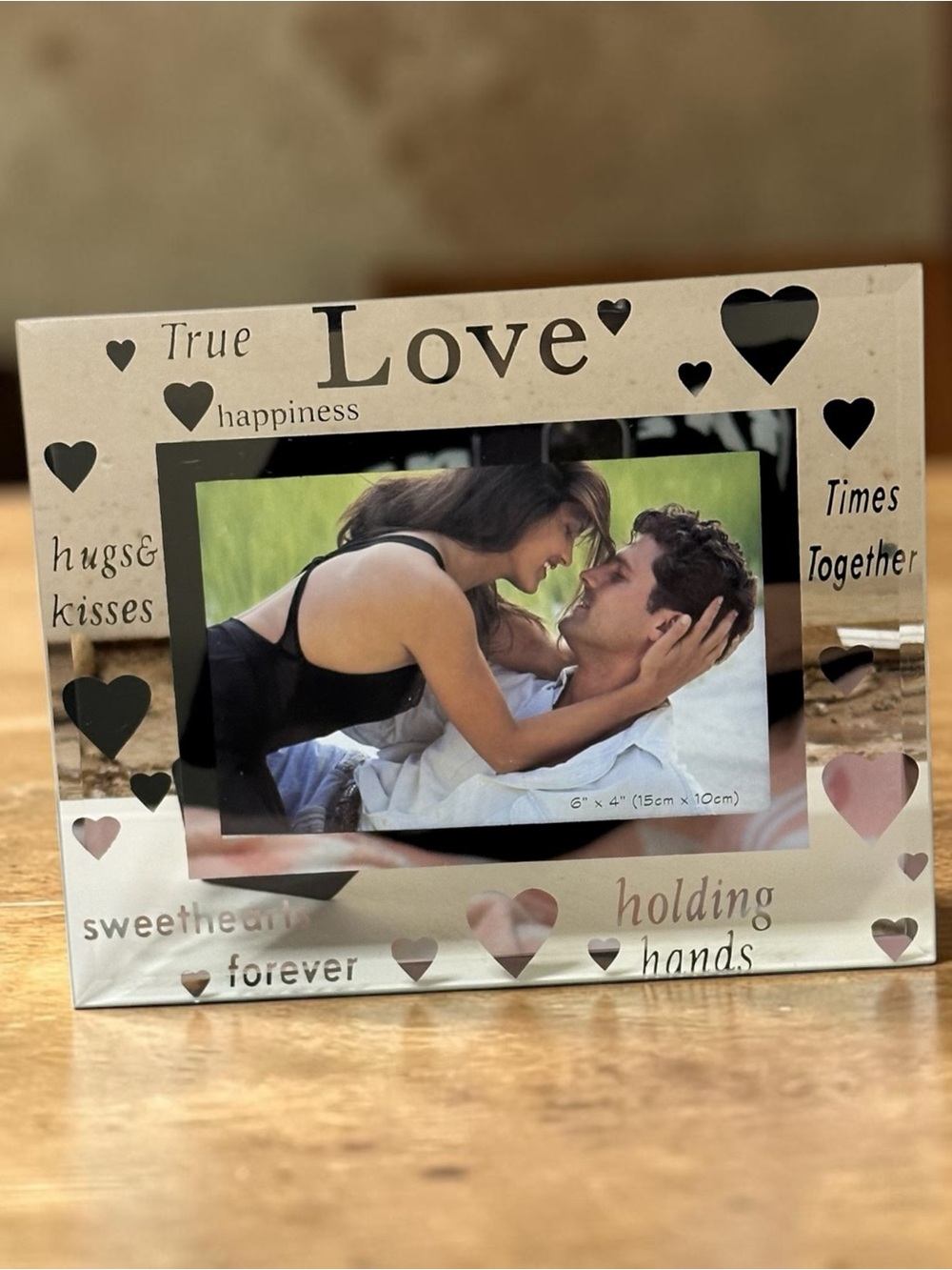 Mirrored 'True Love' Decorative Photo Frame - Silver
